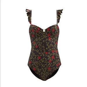 New w/tags Agua by Agua Bendita Ajonjolí Floral-Print Underwired Swimsuit
